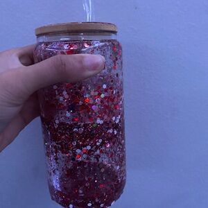 Handmade glass “snowglobe” tumbler